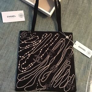 Chanel Uniform Black Tote Bag with Pearl Design.Brand New with Tag.